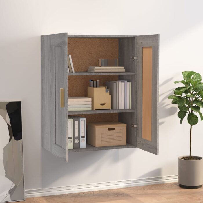 Armoire murale sonoma gris 69,5x32,5x90 cm bois d'ingénierie – Image 1