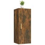 Armoire murale Chêne fumé 34,5x34x90 cm Bois d'ingénierie – Image 3
