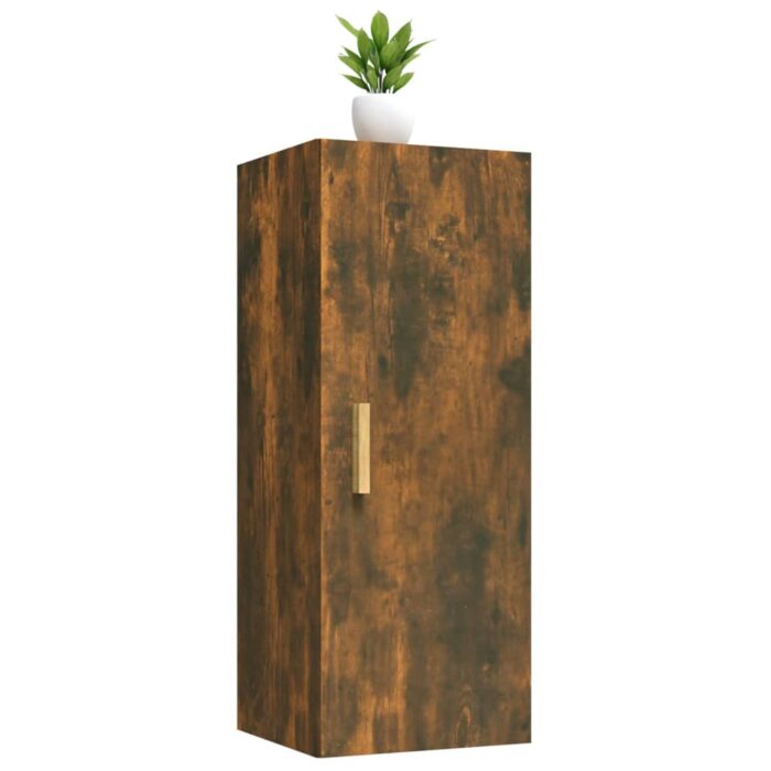 Armoire murale Chêne fumé 34,5x34x90 cm Bois d'ingénierie – Image 3