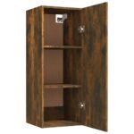 Armoire murale Chêne fumé 34,5x34x90 cm Bois d'ingénierie – Image 5