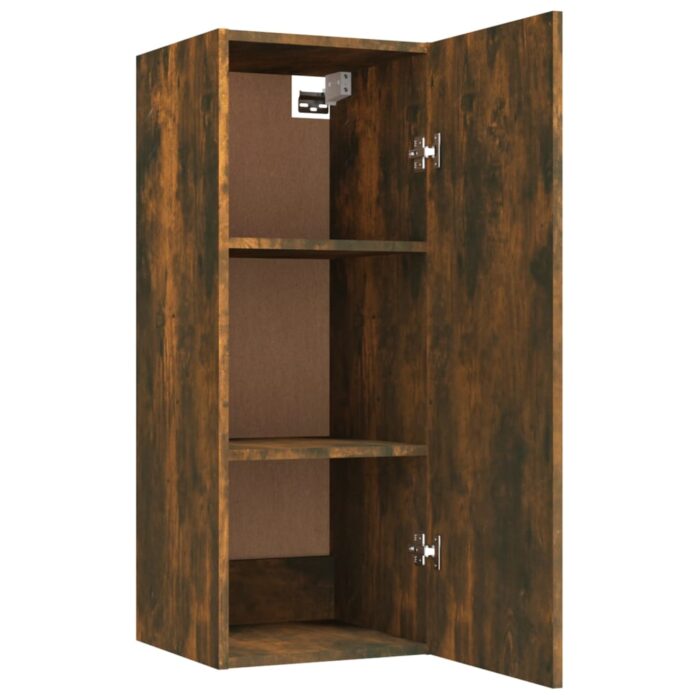 Armoire murale Chêne fumé 34,5x34x90 cm Bois d'ingénierie – Image 5