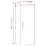 Armoire murale Chêne fumé 34,5x34x90 cm Bois d'ingénierie – Image 9