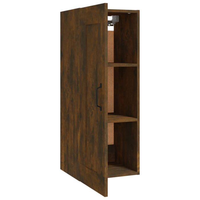 Armoire suspendue Chêne fumé 35x34x90 cm Bois d'ingénierie – Image 5