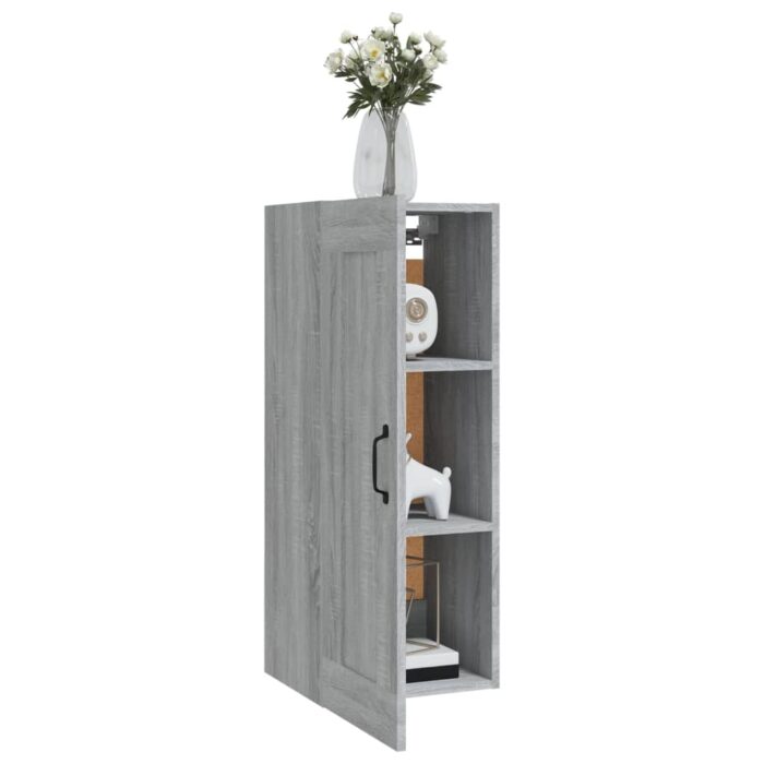 Armoire suspendue Sonoma gris 35x34x90 cm Bois d'ingénierie – Image 2