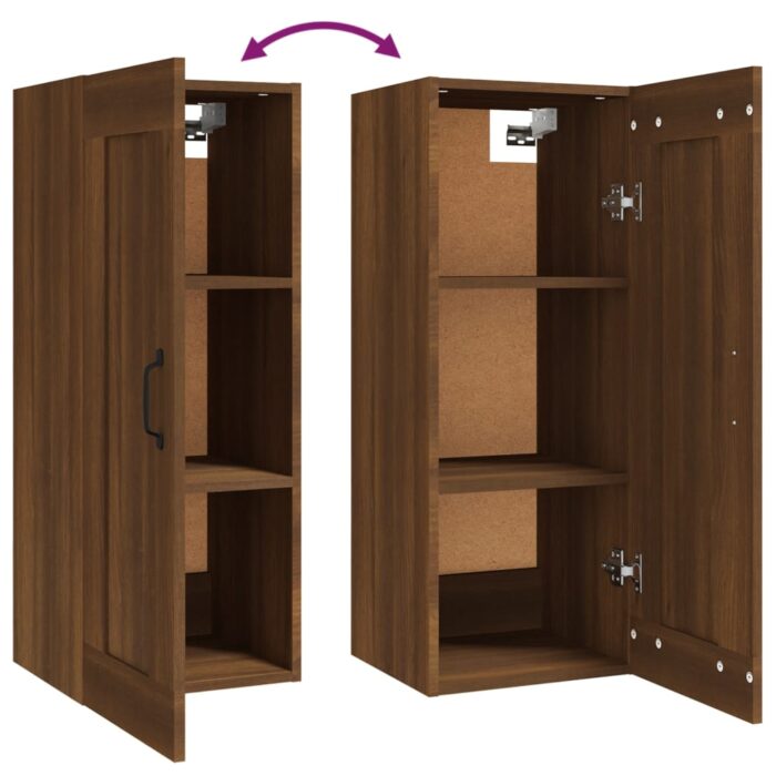 Armoire suspendue Chêne marron 35x34x90 cm Bois d'ingénierie – Image 6