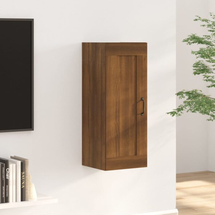 Armoire suspendue Chêne marron 35x34x90 cm Bois d'ingénierie – Image 1