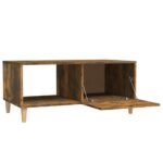 Table basse chêne fumé 89,5x50x40 cm bois d'ingénierie – Image 5