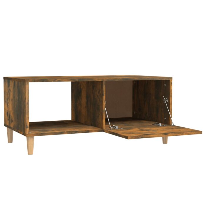 Table basse chêne fumé 89,5x50x40 cm bois d'ingénierie – Image 5