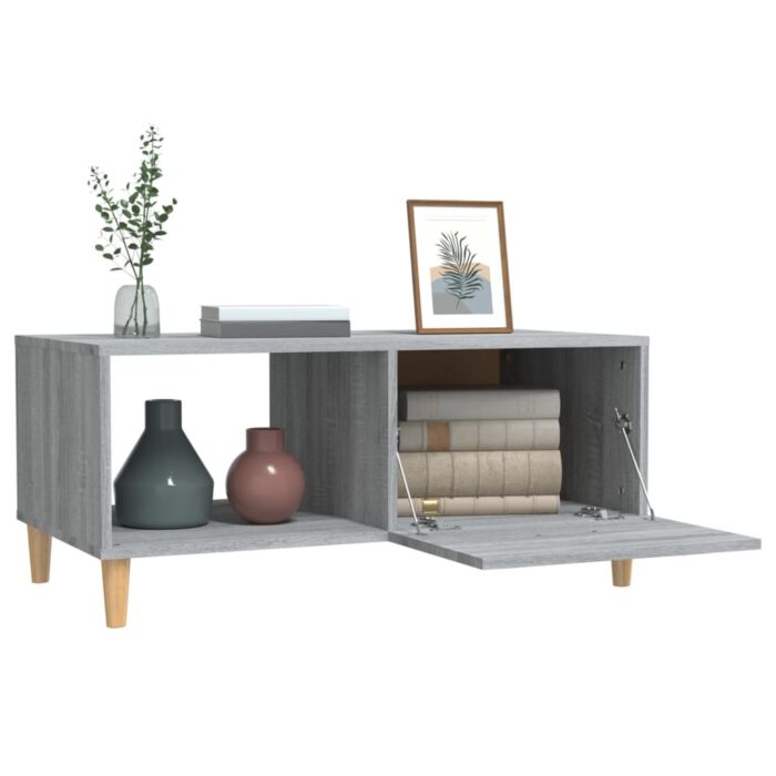 Table basse sonoma gris 89,5x50x40 cm bois d'ingénierie – Image 2