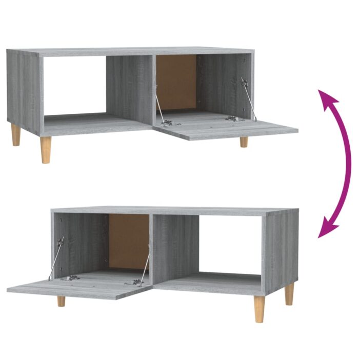 Table basse sonoma gris 89,5x50x40 cm bois d'ingénierie – Image 8