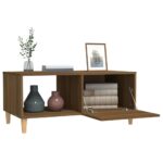 Table basse chêne marron 89,5x50x40 cm bois d'ingénierie – Image 2