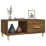 Table basse chêne marron 89,5x50x40 cm bois d'ingénierie – Image 3