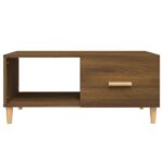 Table basse chêne marron 89,5x50x40 cm bois d'ingénierie – Image 4