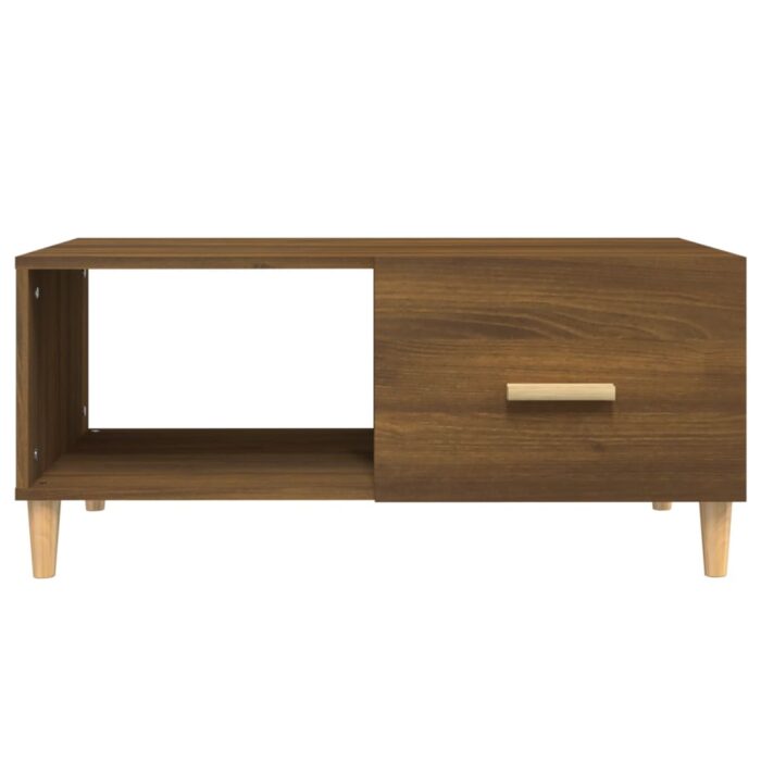 Table basse chêne marron 89,5x50x40 cm bois d'ingénierie – Image 4