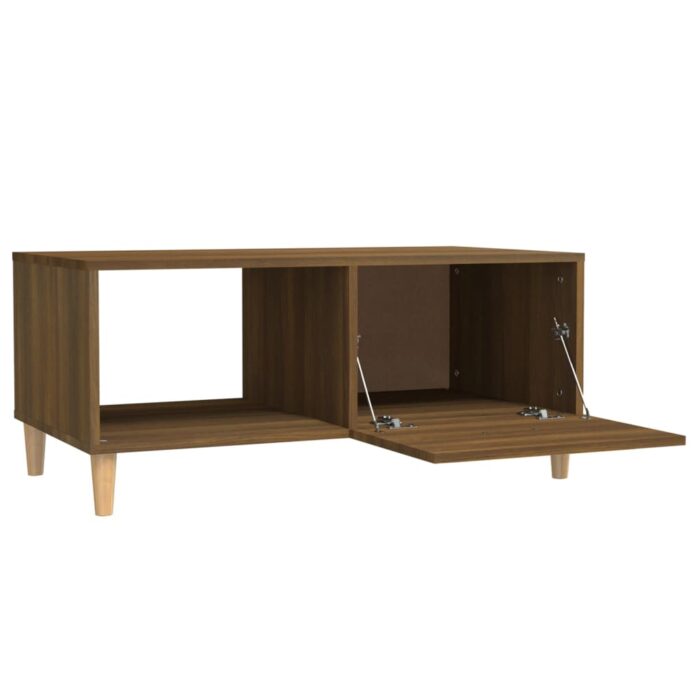 Table basse chêne marron 89,5x50x40 cm bois d'ingénierie – Image 5