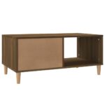 Table basse chêne marron 89,5x50x40 cm bois d'ingénierie – Image 6