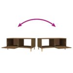 Table basse chêne marron 89,5x50x40 cm bois d'ingénierie – Image 8