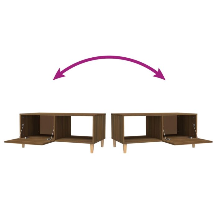 Table basse chêne marron 89,5x50x40 cm bois d'ingénierie – Image 8