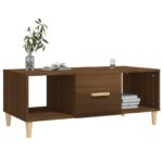 Table basse chêne marron 102x50x40 cm bois d'ingénierie – Image 5