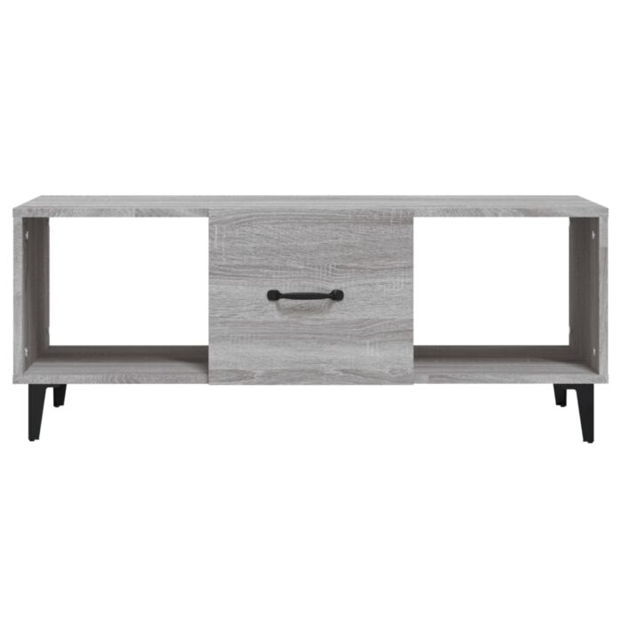 Table basse sonoma gris 102x50x40 cm bois d'ingénierie – Image 3