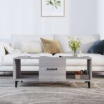 Table basse sonoma gris 102x50x40 cm bois d'ingénierie