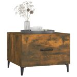 Table basse avec pieds en métal Chêne fumé 50x50x40 cm – Image 2