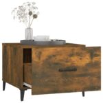 Table basse avec pieds en métal Chêne fumé 50x50x40 cm – Image 3
