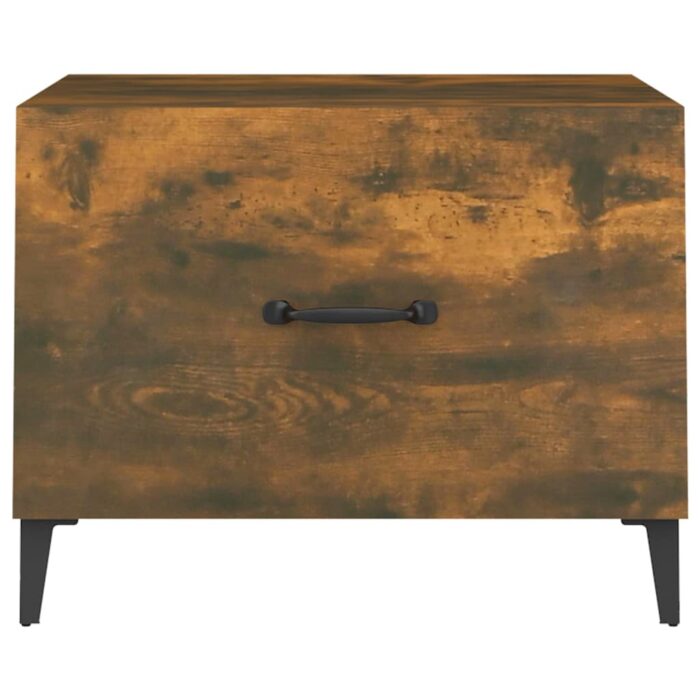 Table basse avec pieds en métal Chêne fumé 50x50x40 cm – Image 4