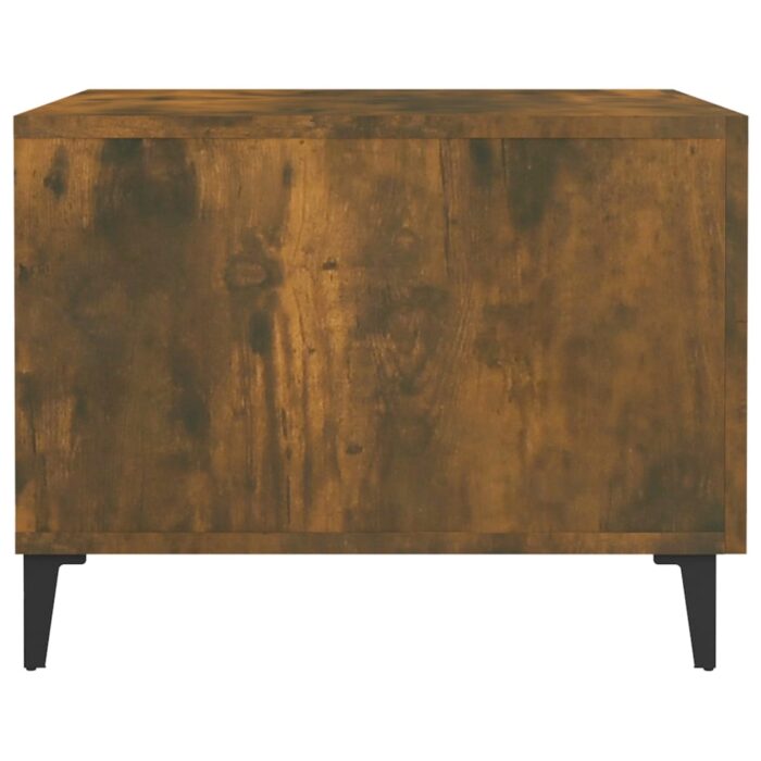 Table basse avec pieds en métal Chêne fumé 50x50x40 cm – Image 5