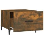 Table basse avec pieds en métal Chêne fumé 50x50x40 cm – Image 6