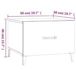 Table basse avec pieds en métal Chêne fumé 50x50x40 cm – Image 7