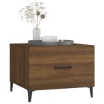 Table basse avec pieds en métal Chêne marron 50x50x40 cm – Image 2
