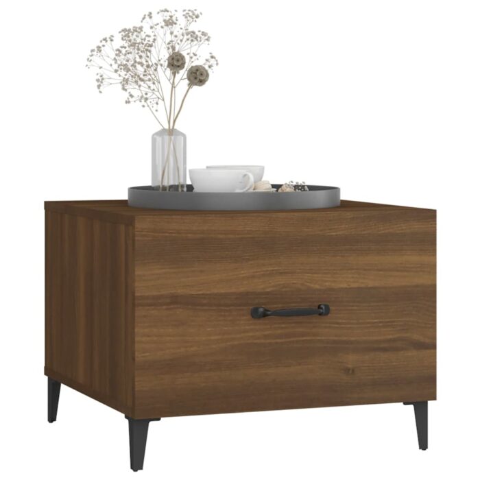 Table basse avec pieds en métal Chêne marron 50x50x40 cm – Image 2