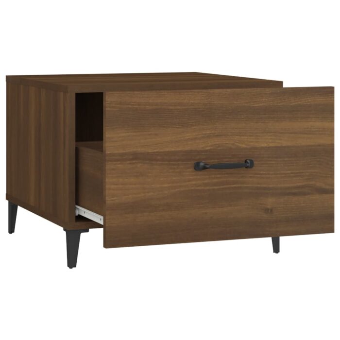 Table basse avec pieds en métal Chêne marron 50x50x40 cm – Image 6