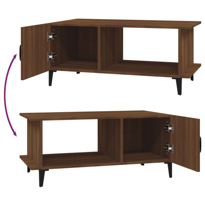 Table basse Chêne marron 90x50x40 cm Bois d'ingénierie – Image 3