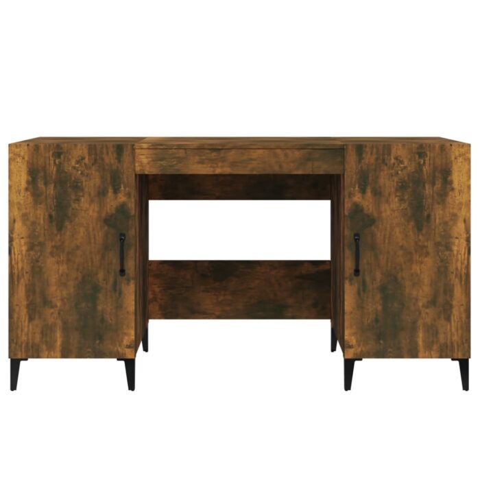 Bureau Chêne fumé 140x50x75 cm Bois d'ingénierie – Image 4