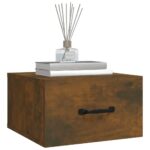 Table de chevet murale Chêne fumé 35x35x20 cm – Image 2