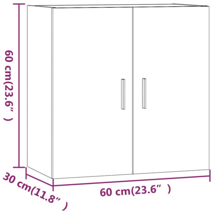 Armoire murale Chêne marron 60x30x60 cm Bois d'ingénierie – Image 7