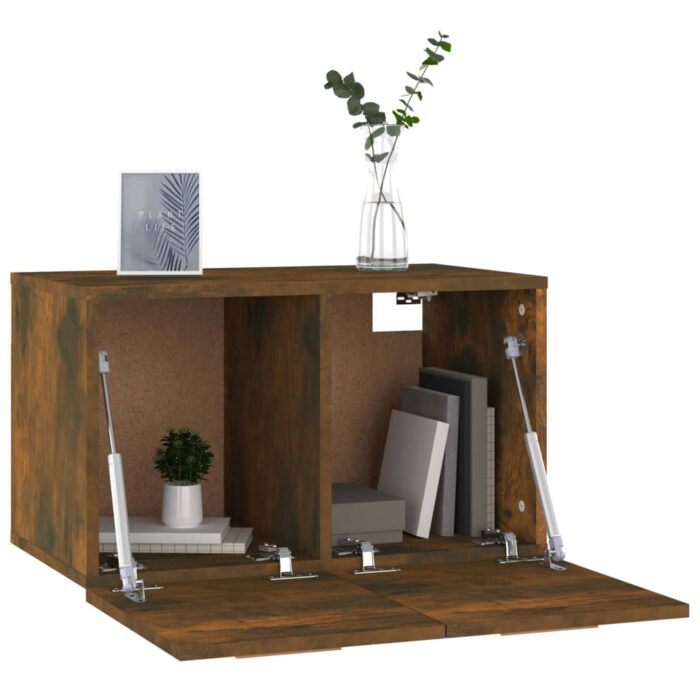 Armoire murale Chêne fumé 60x36,5x35 cm Bois d'ingénierie – Image 2