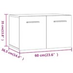 Armoire murale Chêne fumé 60x36,5x35 cm Bois d'ingénierie – Image 7