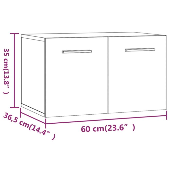 Armoire murale Chêne fumé 60x36,5x35 cm Bois d'ingénierie – Image 7