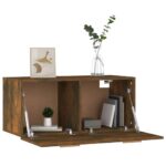 Armoire murale Chêne fumé 80x35x36,5 cm Bois d'ingénierie – Image 2