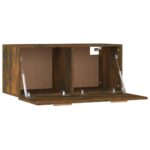 Armoire murale Chêne fumé 80x35x36,5 cm Bois d'ingénierie – Image 6