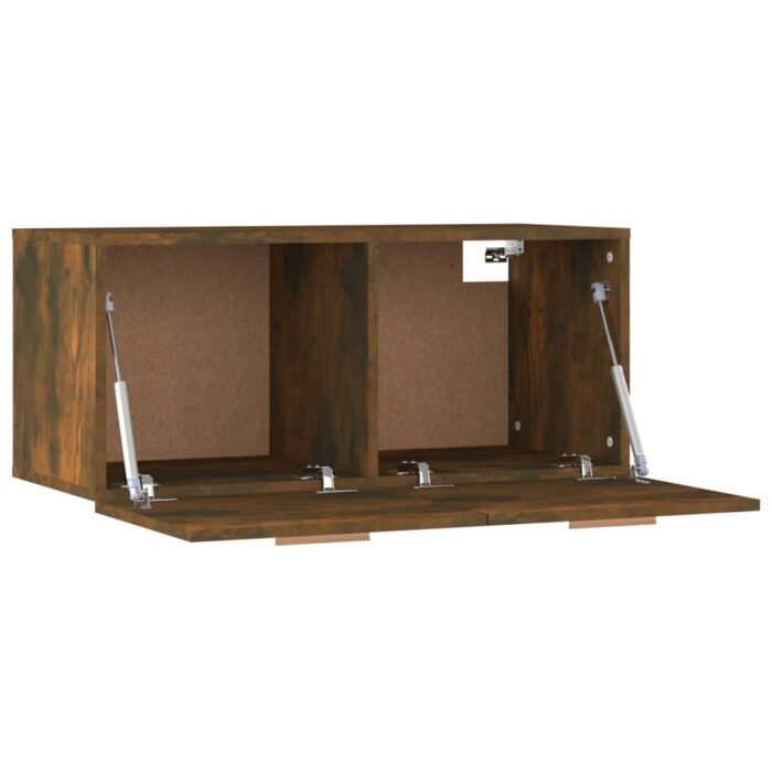 Armoire murale Chêne fumé 80x35x36,5 cm Bois d'ingénierie – Image 6