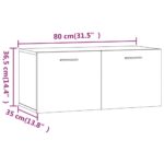 Armoire murale Chêne fumé 80x35x36,5 cm Bois d'ingénierie – Image 7