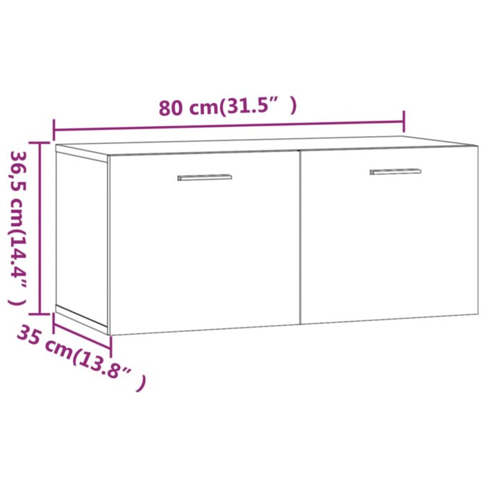 Armoire murale Chêne fumé 80x35x36,5 cm Bois d'ingénierie – Image 7