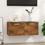 Armoire murale Chêne fumé 80x35x36,5 cm Bois d'ingénierie