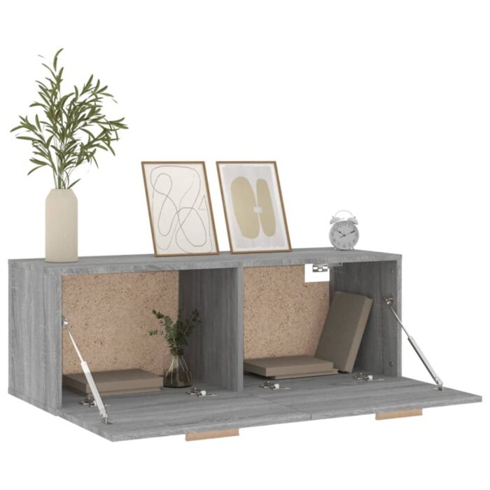 Armoire murale Sonoma gris 100x36,5x35 cm Bois d'ingénierie – Image 2