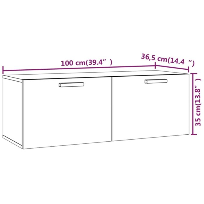 Armoire murale Sonoma gris 100x36,5x35 cm Bois d'ingénierie – Image 7