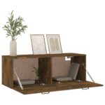 Armoire murale Chêne fumé 100x36,5x35 cm Bois d'ingénierie – Image 2